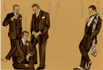 「水鶏」父・一郎太・次郎太・月島衣装デザイン画