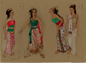 「夏の夜の夢」ハーミア・ヘレナ衣装デザイン画
