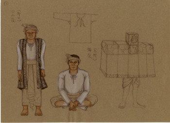 「夏の夜の夢」口上役・塀役衣装デザイン画