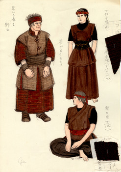 「龍の子太郎」里人の長・合唱・楽士衣装デザイン画