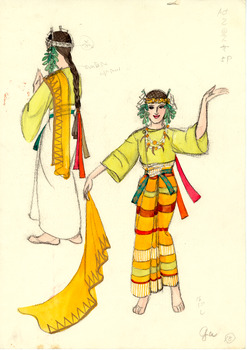 「龍の子太郎」里人女衣装デザイン画
