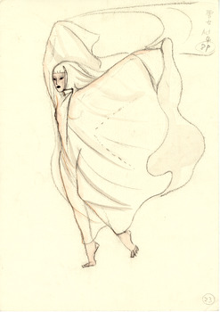「龍の子太郎」雪女衣装デザイン画