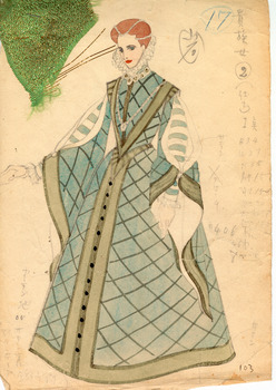 「リゴレット」貴族女衣装デザイン画