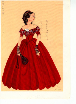 「椿姫」マルグリット衣装デザイン画
