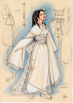 「蝶々夫人」1幕衣装デザイン画