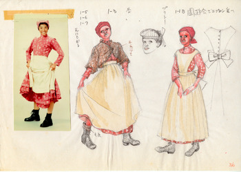 「風と共に去りぬ」プリシー衣装デザイン画