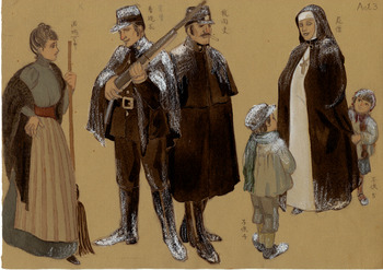 「ラ・ボエーム」3幕衣装デザイン画
