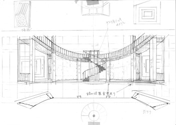 杉良太郎オンステージ 「螺旋階段」下書き正面図